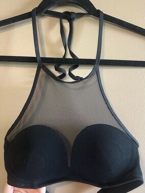 XS Ardene Black Mesh High-Neck Bikini Top